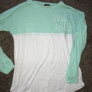 Teal and White soft t-shirt
